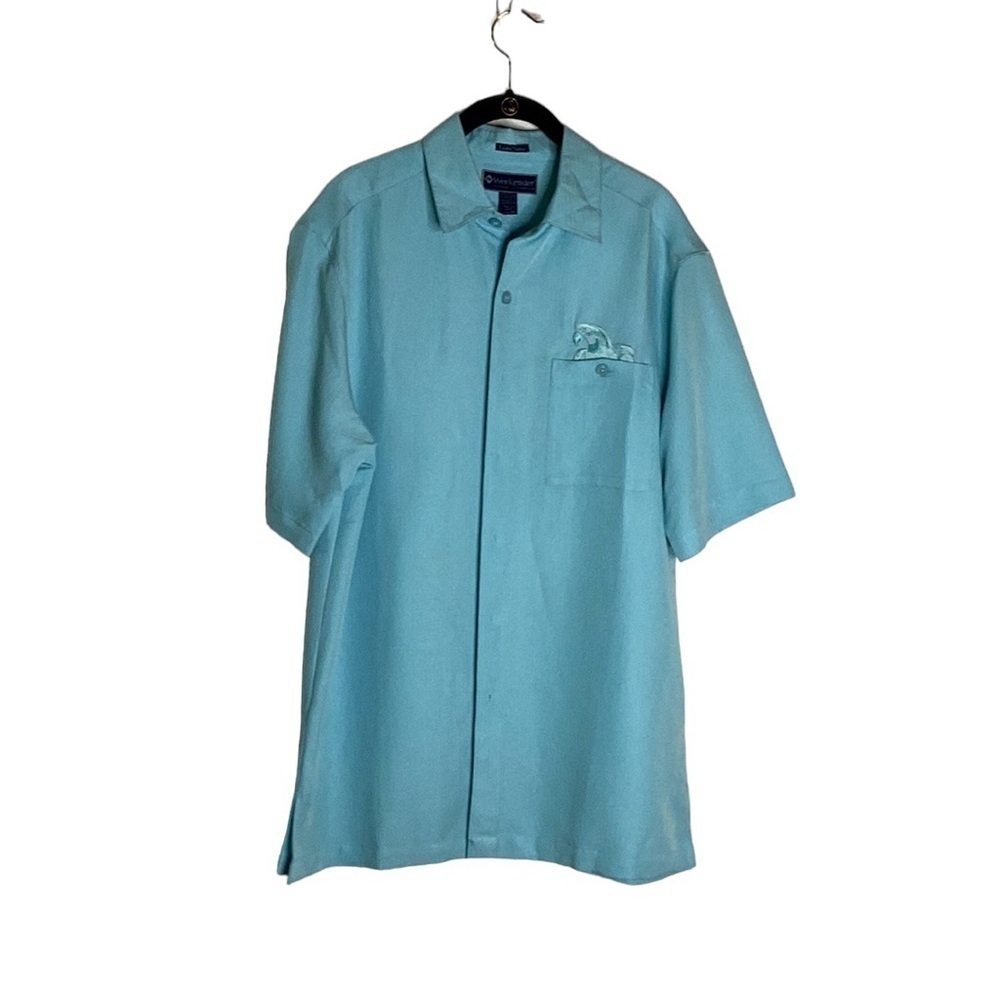 Weekender Casual Lifestyle Short Sleeve Men's Teal Button Down shirt - Size M